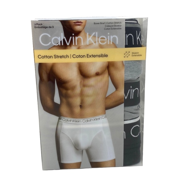 💖MEGA SALE💖Calvin Klein Cotton  Boxer Brief Gray 3 Pack Men Underwear NP242200 - Picture 5 of 7